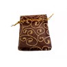 Petit sac en organza 7x9xcm-Marron-Doré