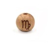 Perle en bois 16mm-Signe du zodiaque Vierge