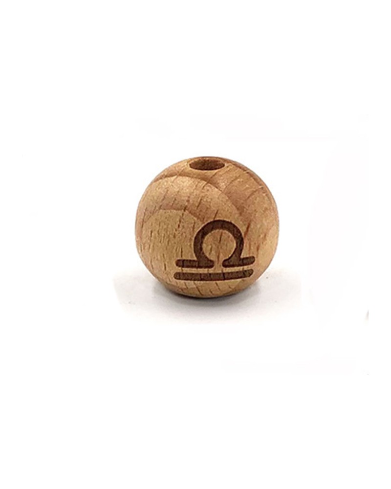 Perle en bois 16mm-Signe du zodiaque Balance