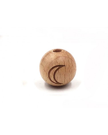 Perle en bois 16mm - symbole Lune