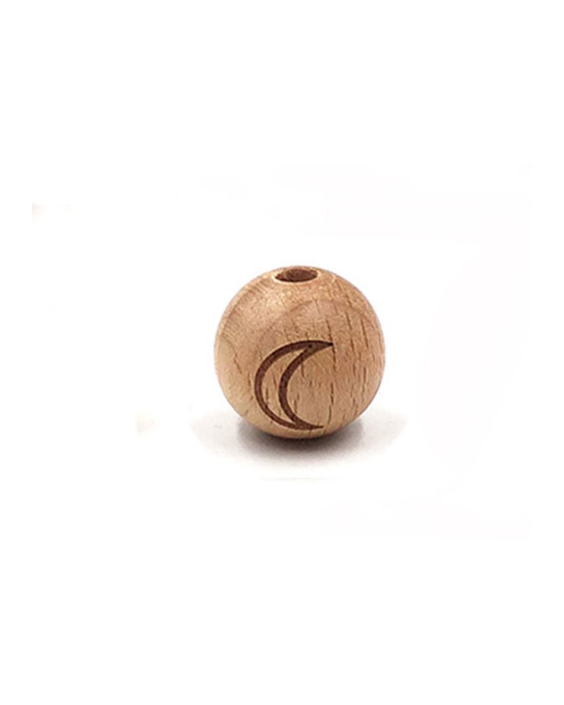 Perle en bois 16mm - symbole Lune