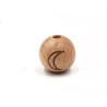 Perle en bois 16mm - symbole Lune