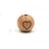 Perle en bois 16mm - symbole Coeur