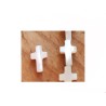 Croix percée 12x8mm en nacre-Blanc