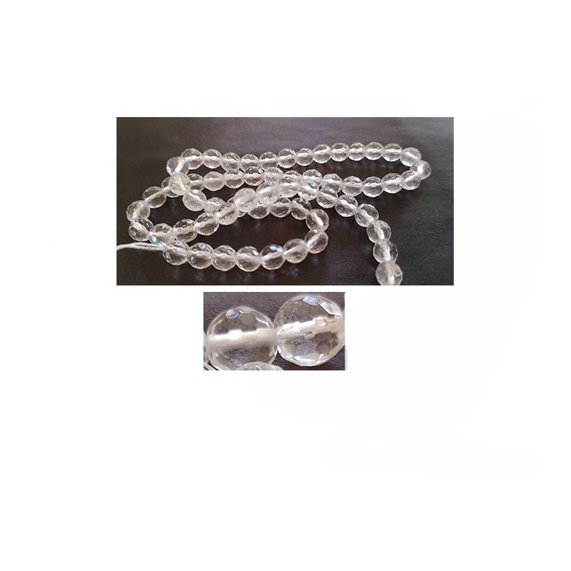 Perles en cristal de roche 6mm facettées-Grade A