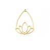 Pendentif goutte-fleur de lotus-25x35mm Acier inox 304 doré