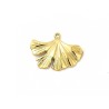 Pendentif fleur de ginkgo-22x30mm Acier inox 304 doré 18K