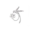 Pendentif colibri-fleur 38x32mm-Acier inox