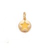 Breloque ronde 8mm décor étoile-Doré 18K-Jaune
