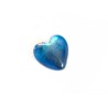 Perle Coeur verre 20mm Bleu