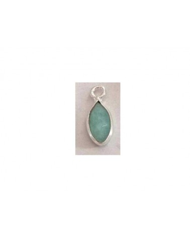 Breloque navette amazonite 12x5mm-argent 925