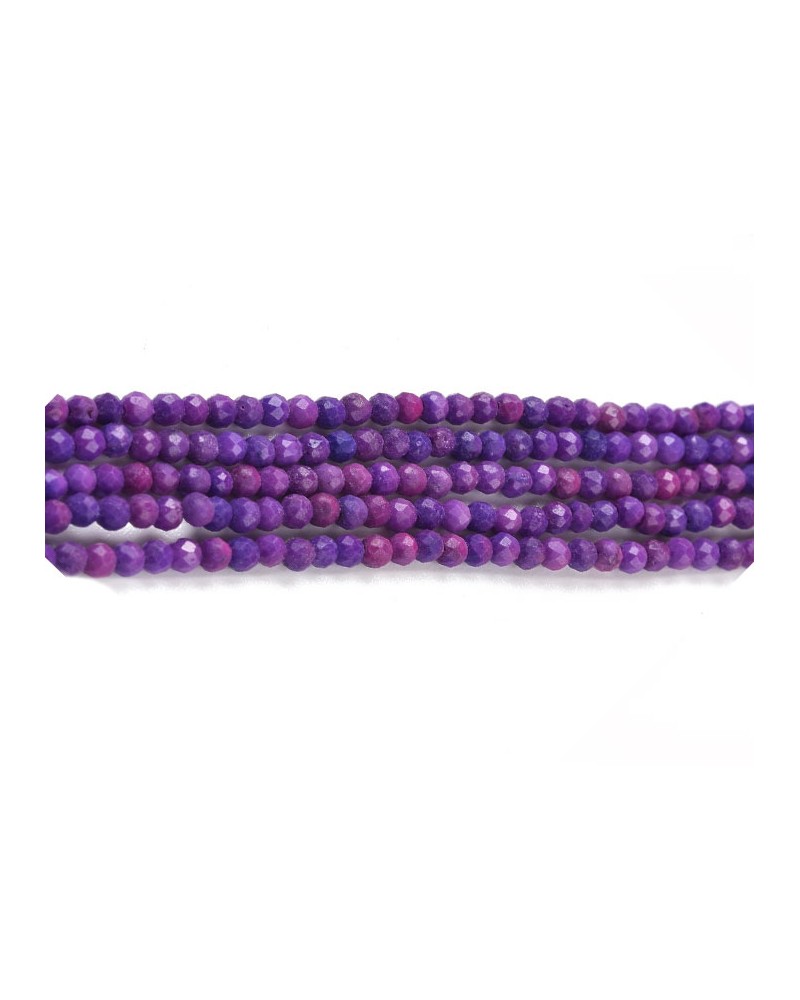 Perles en Sugilite 2mm-Violet- X10cm