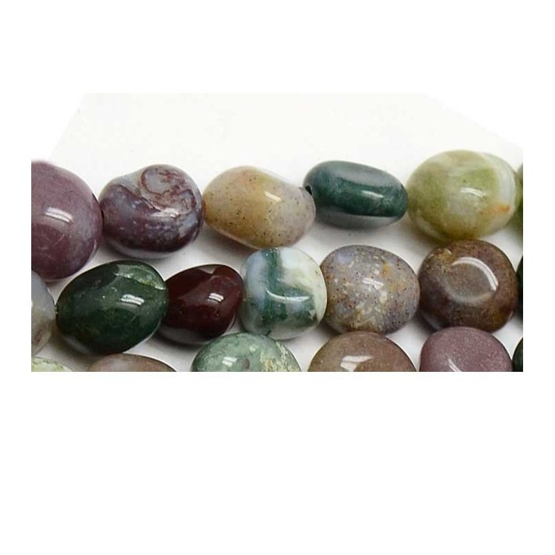 Perles pépites roulées 8-12mm en agate indienne