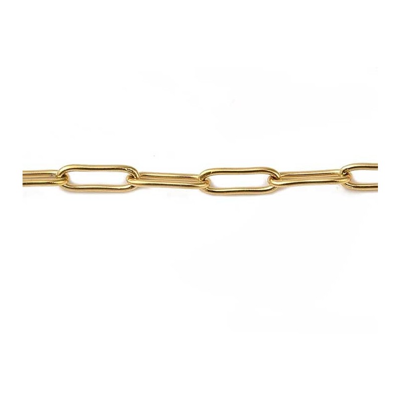 Chaîne maille rectangle 3mm- Acier inox 304 doré 18k