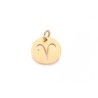 Pendentif signe du zodiaque Bélier 12mm inox Doré