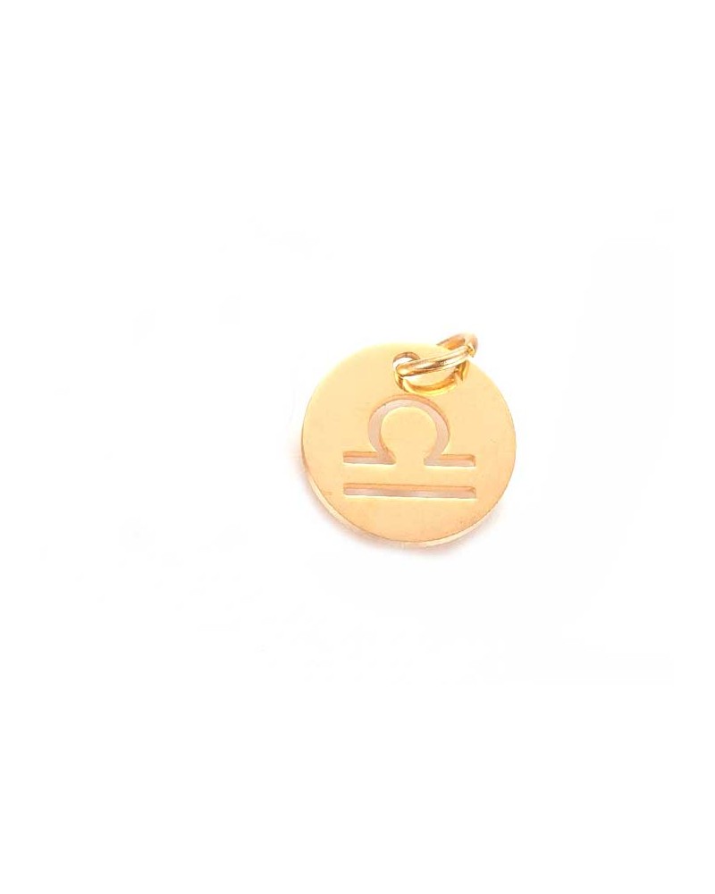 Pendentif signe du zodiaque Balance 12mm inox doré