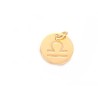 Pendentif signe du zodiaque Balance 12mm inox doré
