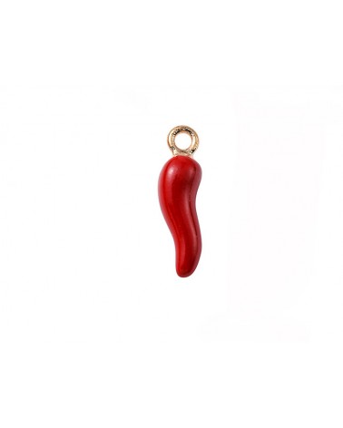 Breloque piment-corne d'abondance 21x6mm-Rouge