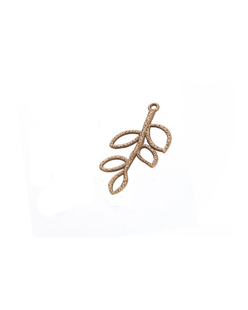 Pendentif feuillage 38x18mm-Bronze