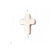 Perle croix en céramique 17x13mm-Blanc