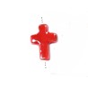 Perle croix en céramique 17x13mm-Rouge