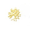 Pendentif corail 32x27mm-Laiton brut x1