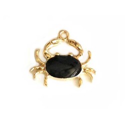 Breloque crabe 20x18mm-Doré-Noir