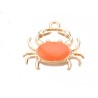 Breloque crabe 20x18mm-Doré-Orange