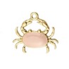 Breloque crabe 20x18mm-Doré-Rose