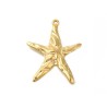 Pendentif etoile de mer 35x28mm- Acier inox-Doré 18K