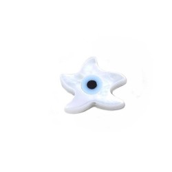 Perle étoile de mer 11x12mm-Oeil protecteur-Nacre-Blanc