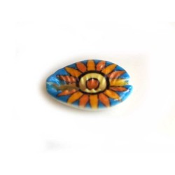 Coquillage cauris 20x14mm Turquoise orange