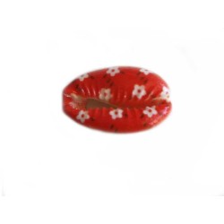 Coquillage cauri 20x14mm-Rouge x1