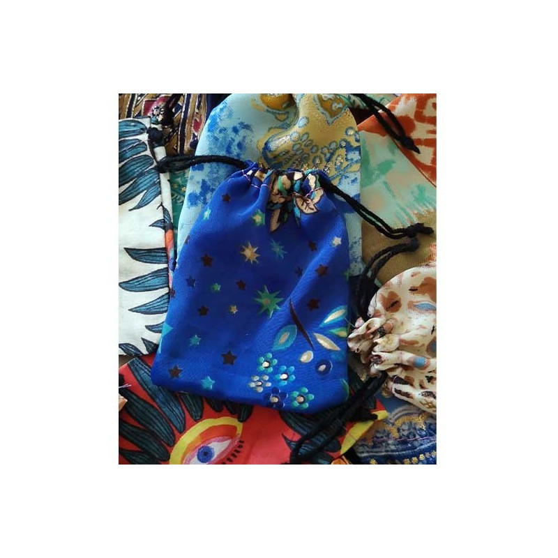 Pochons en soie naturelle 80x100mm-Mix x 5