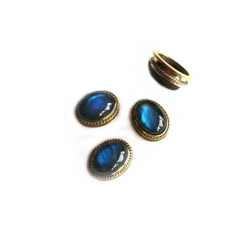 Labradorite -18x15mm-Serti ovale rainuré