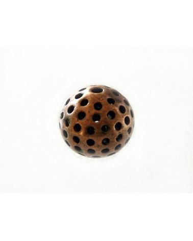 Perle  filigranée "bola" 22mm Cuivre antique X 1