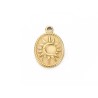 Pendentif ovale lune et soleil Acier inox 316L