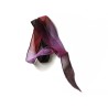 Ruban pure soie teint à la main pourpre brun rouge