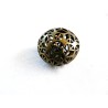 Perle  filigranée "peace" 27mm Bronze antique X 1