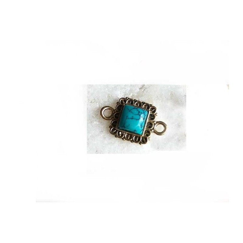intercalaire carré 18x11mm-Imitation turquoise-laiton