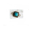 intercalaire carré 18x11mm-Imitation turquoise-laiton