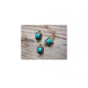 Intercalaire carré 18x11mm-Imitation turquoise-laiton x1