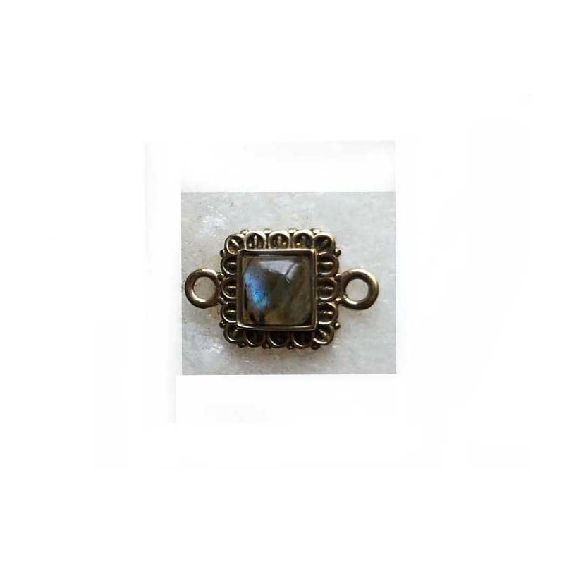 Intercalaire carré 18x11mm-Labradorite-laiton