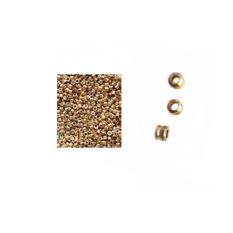 Perles travaillées 2mm en laiton brut x 40