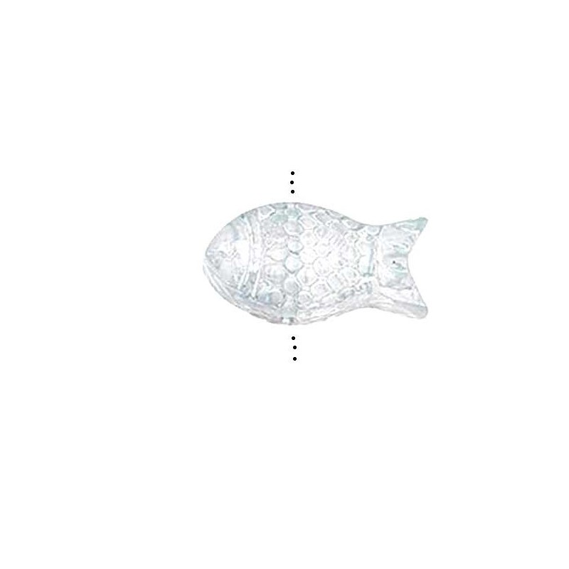 Perle en verre poisson 15x8mm-Bleuté