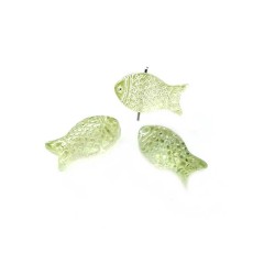 Perle en verre poisson 15x8mm-Anis