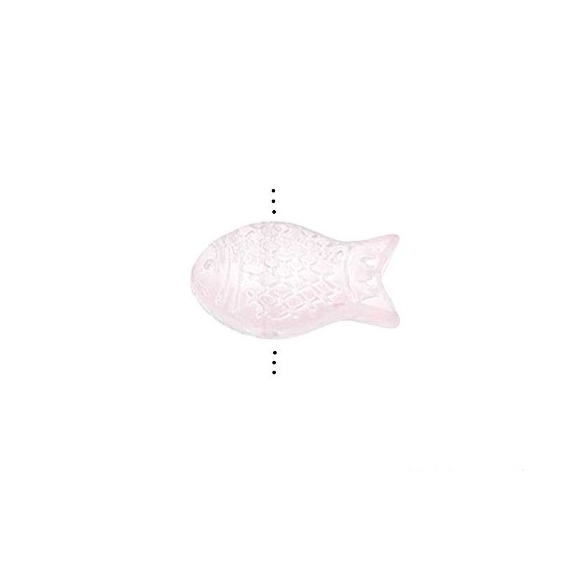 Perle en verre poisson 15x8mm-Rose