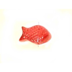 Perle en verre poisson 15x8mm-Rouge