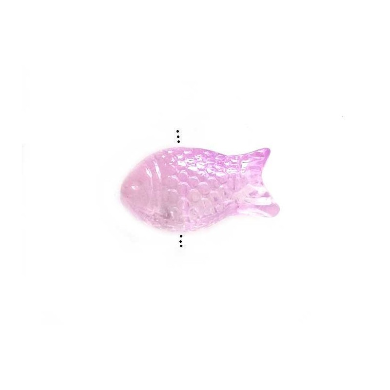 Perle en verre poisson 15x8mm-Parme