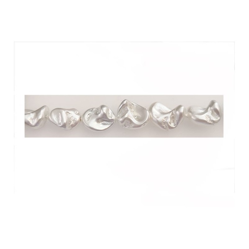 Pépite coquillage 16-22mm nacré blanc X 5